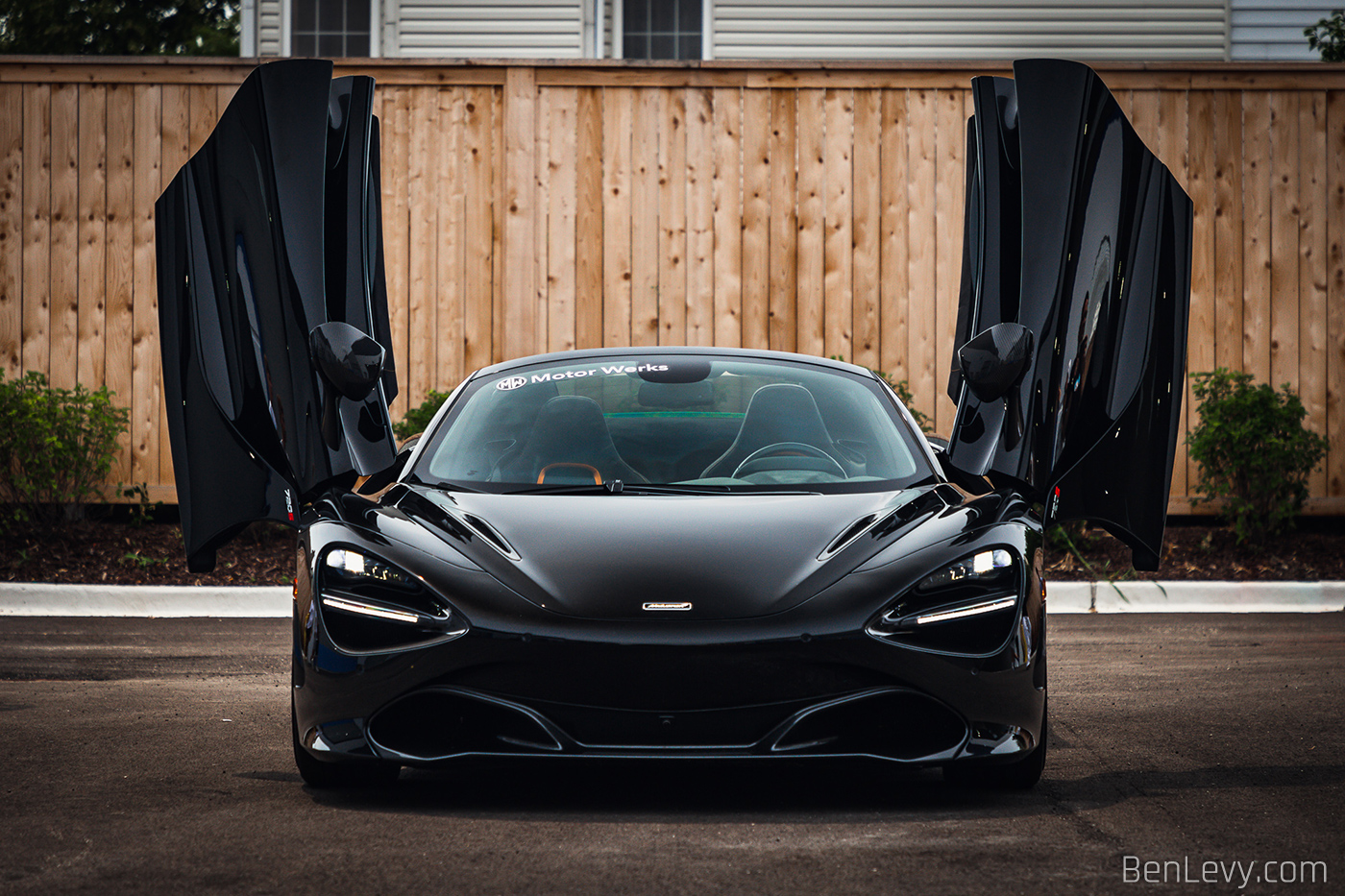 Front of Black McLaren 720S