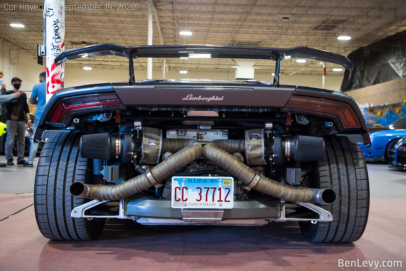 Exposed Turbo Setup on Lamborghini Huracan
