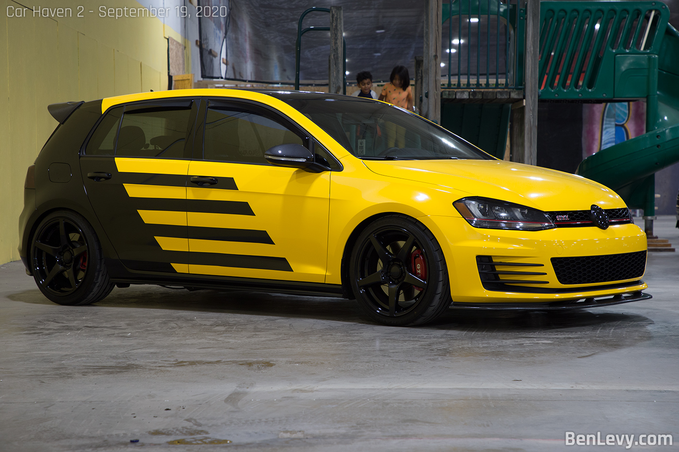 Black and Yellow Volkswagen GTI