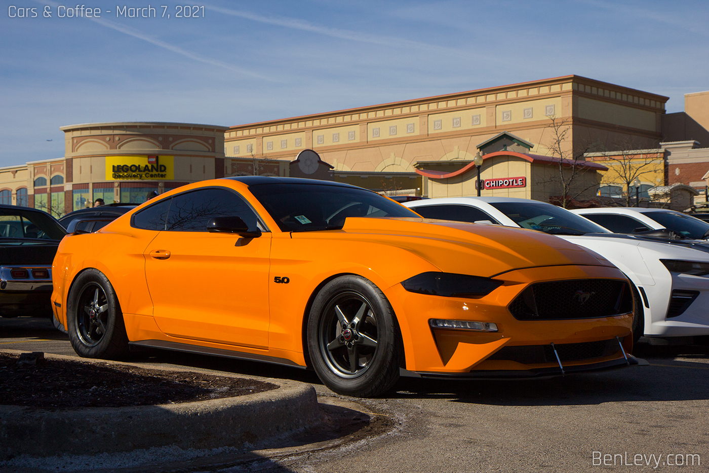 Orange Ford Mustang 5.0