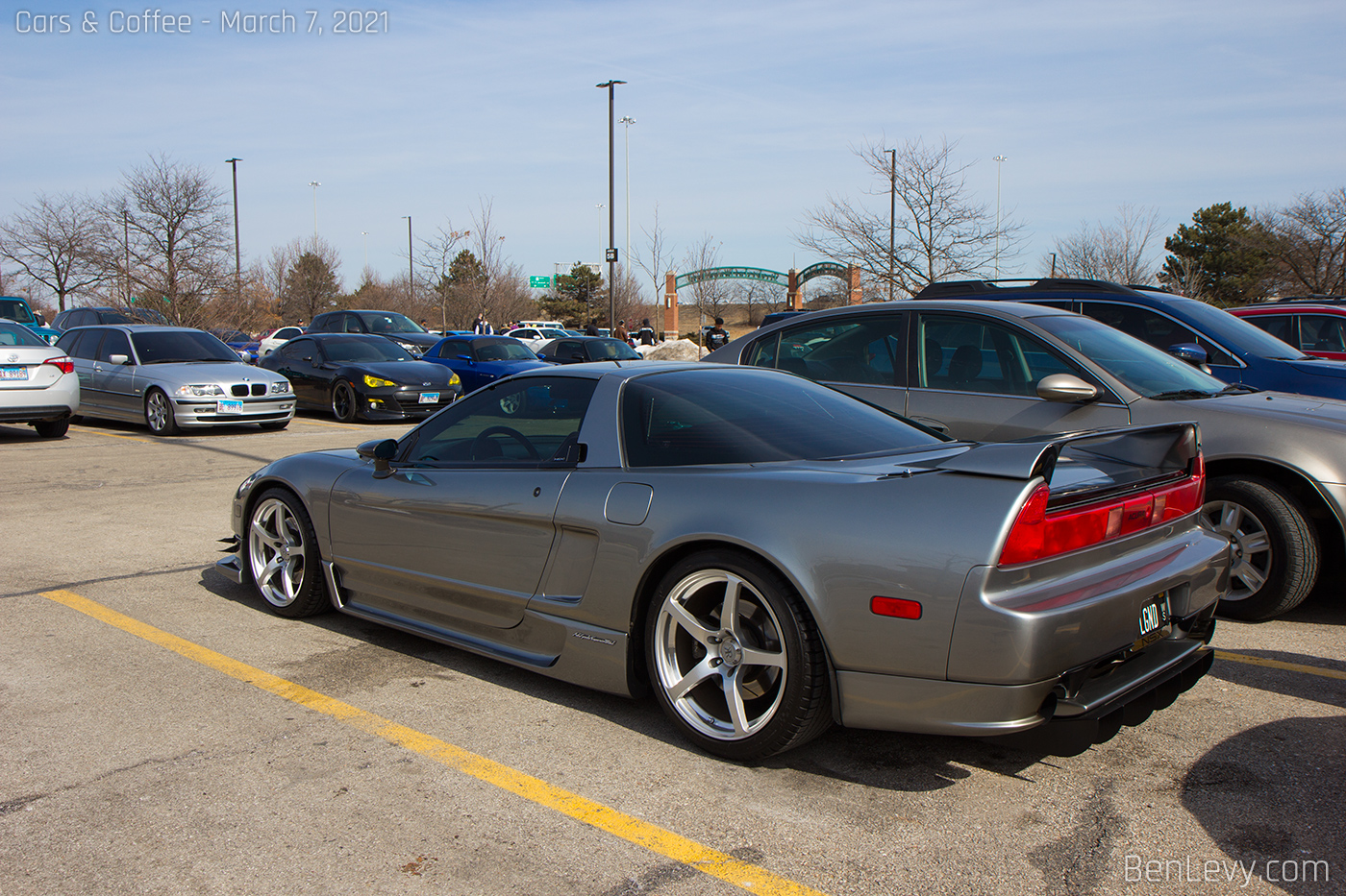 Silver Acura NSX at Streets of Woodfield