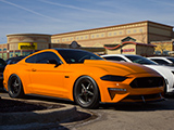 Orange Ford Mustang 5.0