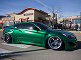 Green Widebody Hyundai Genesis Coupe at the Streets of Woodfield