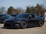 Black Nissan GT-R with Fat Tires