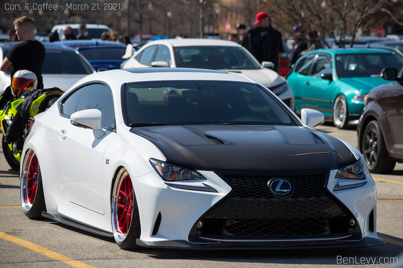 Bagged White RC350 at Car Meet in Chicago
