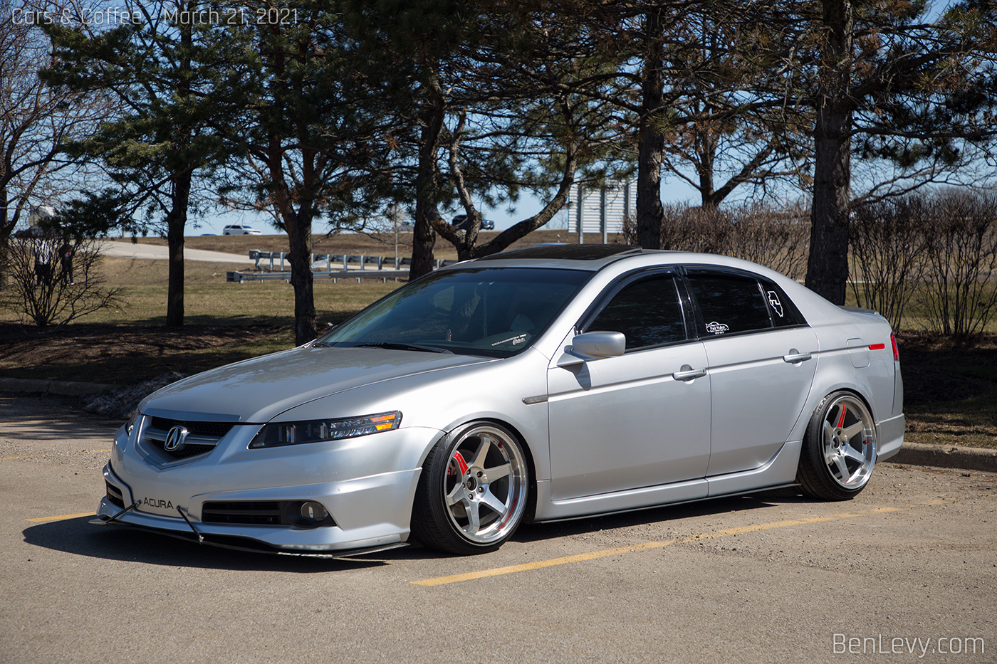Silver Acura TL at JDM Cars & Coffee