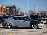 Grey Scion tC at Cars and Coffee
