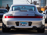 Rear of a Silver Porsche 996 C4S