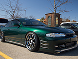 Green Nissan S14 240SX with Rare Body Kit
