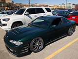 Green Nissan 240SX with 326POWER Body Kit