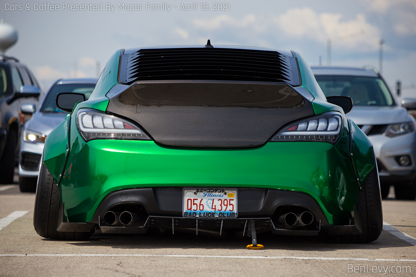 Green Hyundai Genesis Coupe with Carbon Fiber Trunklid