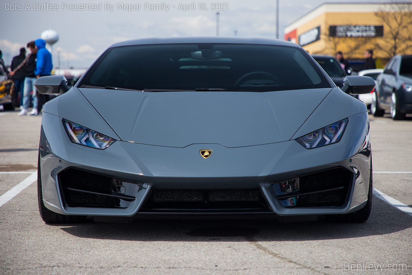 Front of Grey Lamborghini Huracan