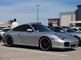 Silver Porsche 911 C4S at a Car Meet in the Suburbs of Chicago