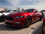 Red S550 Mustang GT with Rohana RF2 Wheels