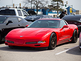 Red C5 Corvette Z06 at a Car & Coffee