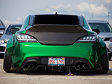 Green Hyundai Genesis Coupe with Carbon Fiber Trunklid