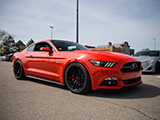 Orange S550 Mustang with Procharger Kit