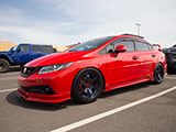 Red Civic Si Sedan with Six-Spoke Wheels