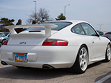 Rear Quarter of White Porsche 996 911 GT3