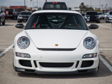 Front End of White Porsche 911 GT3