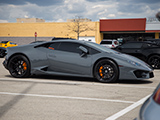 Side View of a Grey Lamborghini Huracan