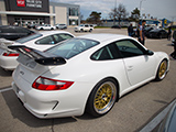 Rear Quarter of White Porsche 911 GT3