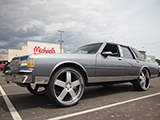 Grey Chevy Caprice on 26 Inch Wheels