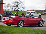 Red NB Miata at a Car Meet in Downers Grove, IL