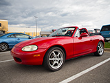 Red NB Miata with SSR Reiner Type 6