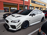 White Subaru WRX STI Lowered on Air Suspension