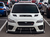 White Subaru WRX with Aeroflow Front Splitte