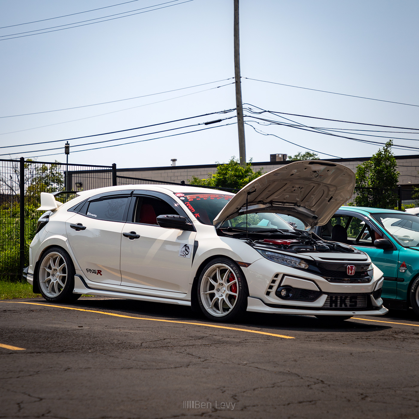 White Civic Type-R on white wheels