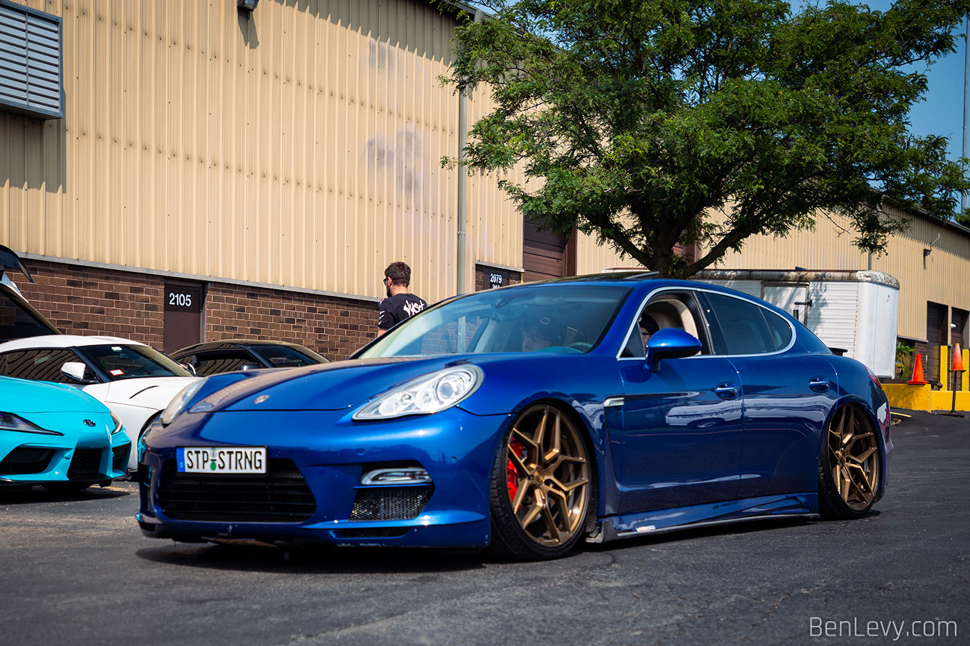 Slammed Porsche Panamera in Blue