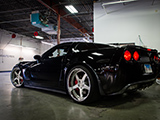 Black C6 Corvette Z06 at Chicago Auto Pros Lombard