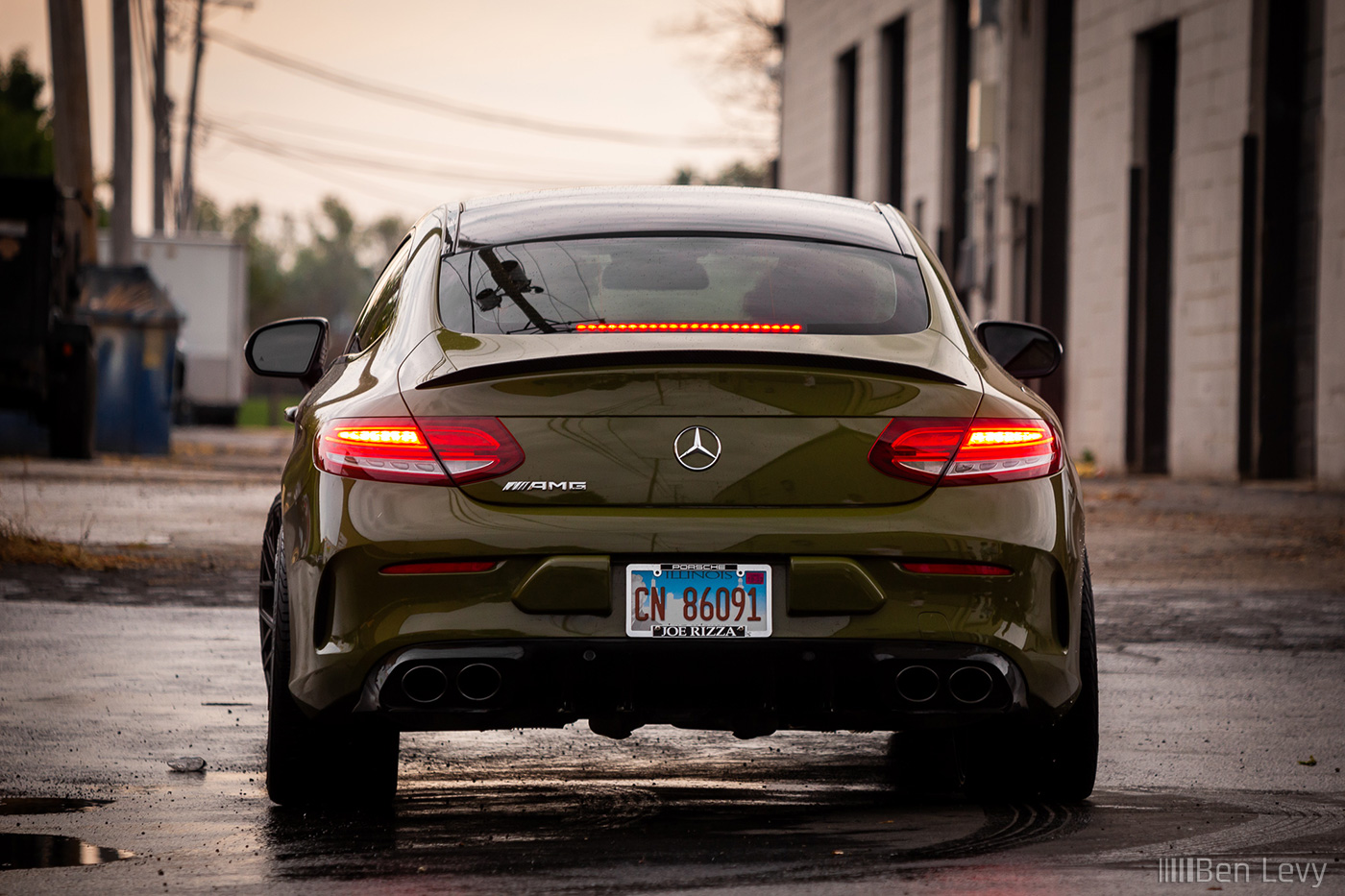 Green AMG C43 Coupe at Dusk