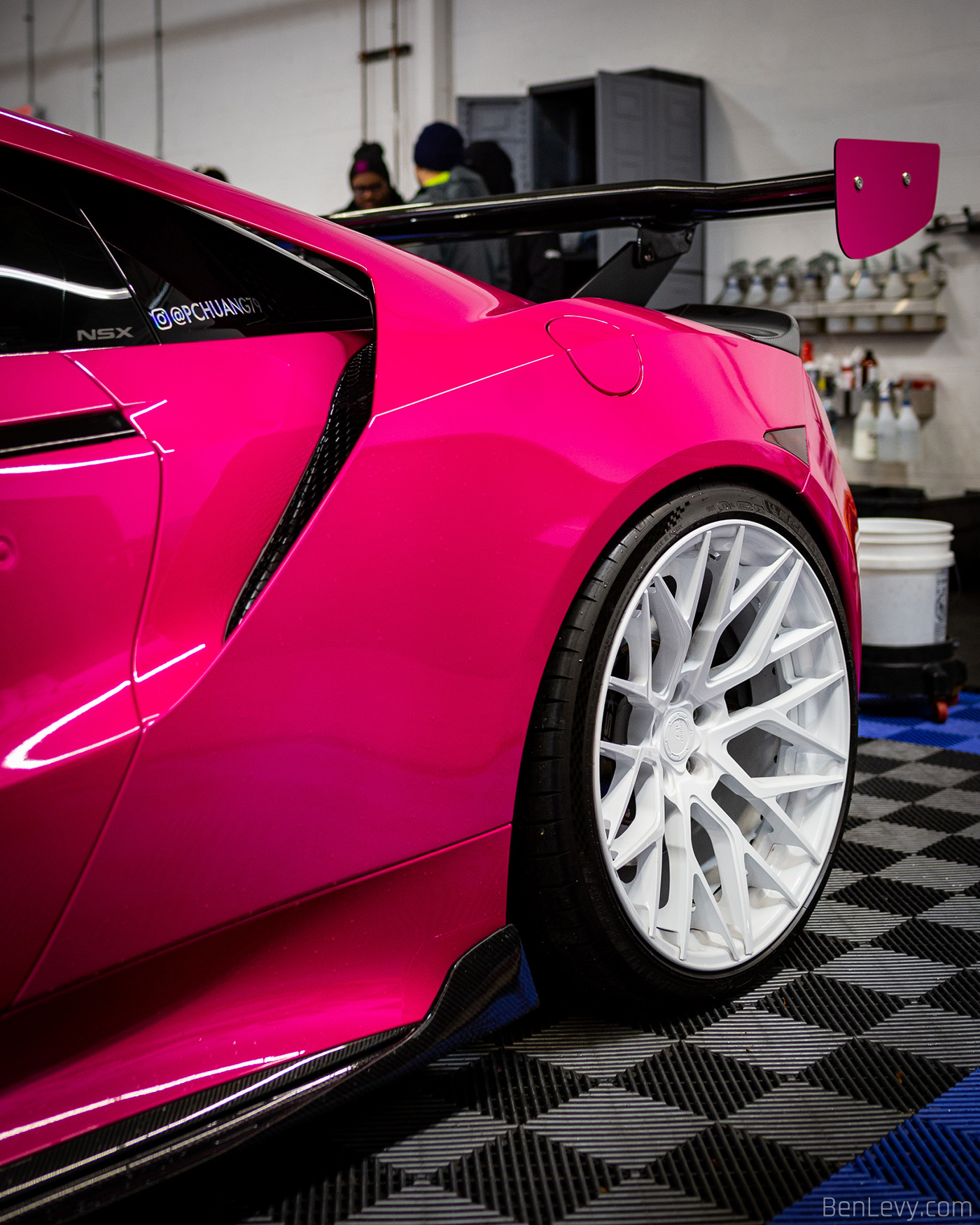 Rear Quarter Panel of Pink Acura NSX