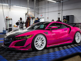 Pink NC1 NSX in a Bay at Chicago Auto Pros