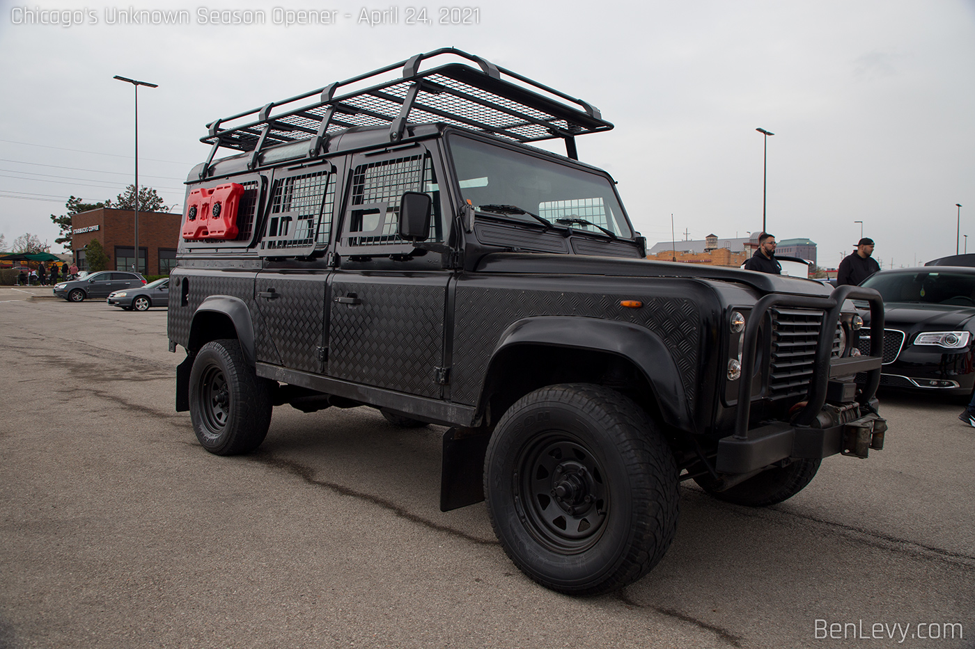 Caged Land Rover Defender