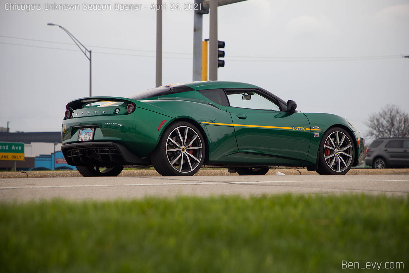 Green Lotus Evora S Leaving Car Meet