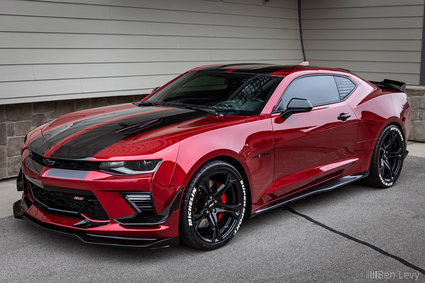 red camaro with black stripes
