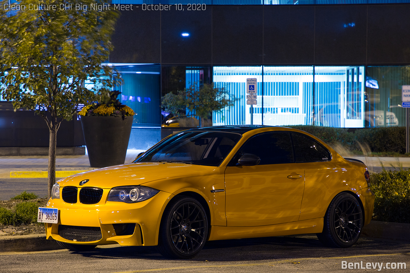BMW 1 M Coupe at night