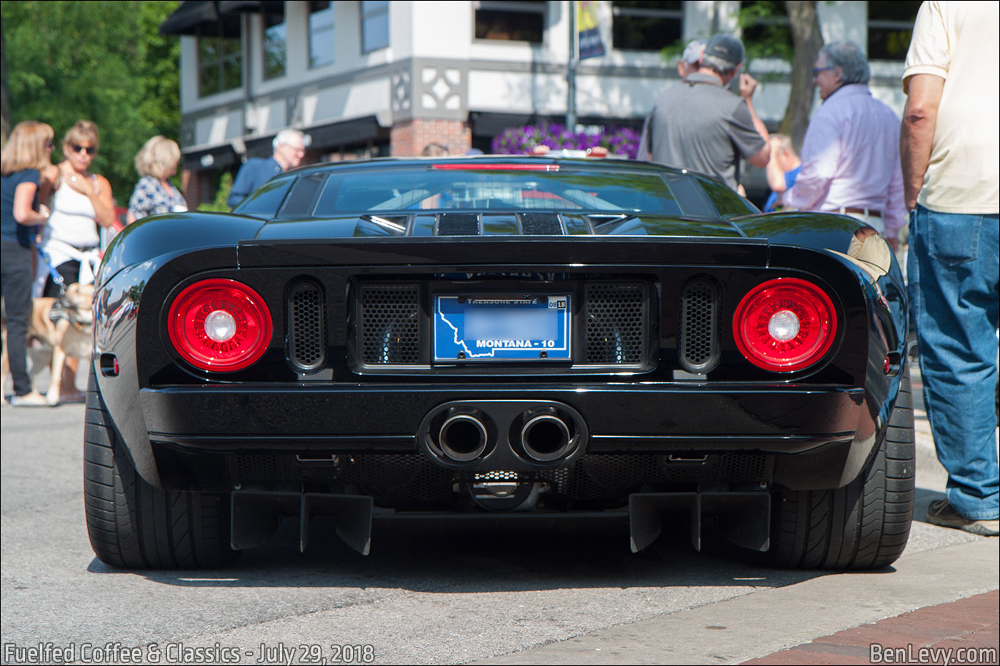 Rear of a black Ford GT