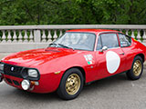 Red Lancia Zagato rally car