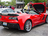Red C7 Corvette Z06 convertible