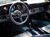 Singer Vehicle Design's Navy Blue Interior with Bespoke Leatherweave