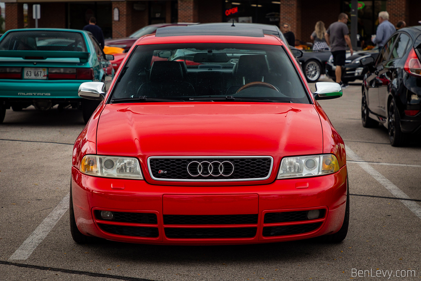 Front of Red Audi S4 Sedan