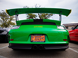Rear Wing of Green Porsche 911 GT3 RS