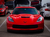 Front of Red Corvette Stingray Z51