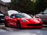Red Corvette Stingray Z51 Cold Blooded Cars & Coffee