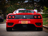 Rear of Red 360 Modena at Cold Blooded Cars & Coffee